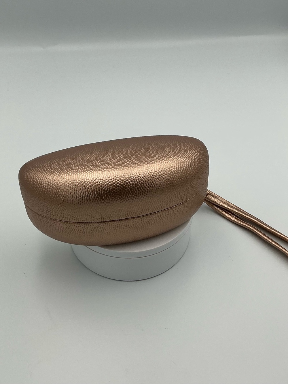 Metallic Rose Gold Sunglasses Case with Wrist Strap